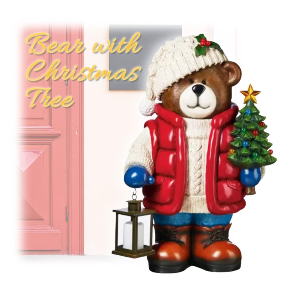 送料無料 くまのグリーター 置物 飾り物 クマ クリスマス 約66cm Bear with Christmas Tree コストコ costco  :cot1487528:キャラメルカフェストア - 通販 - Yahoo!ショッピング