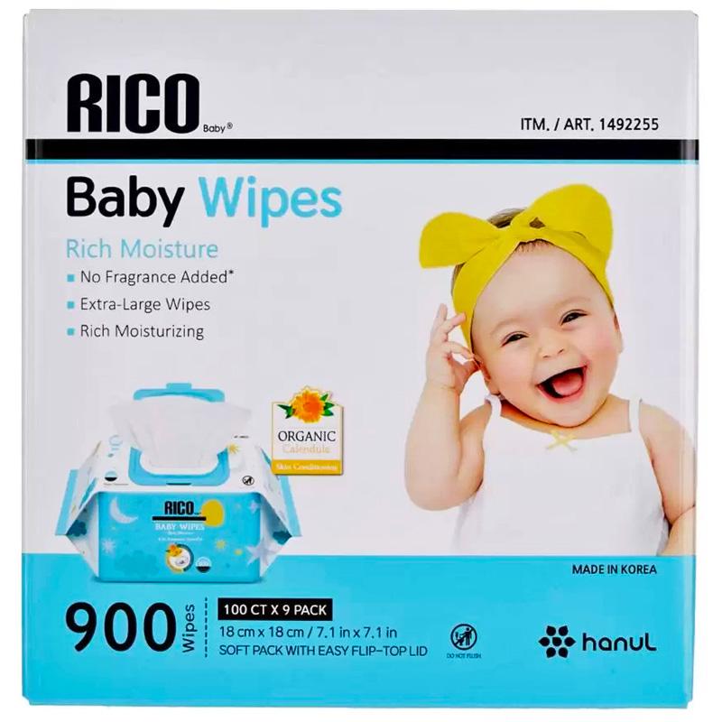 RICO 赤ちゃん用 おしりふき 900枚 ベビーワイプ 1492255 無香料