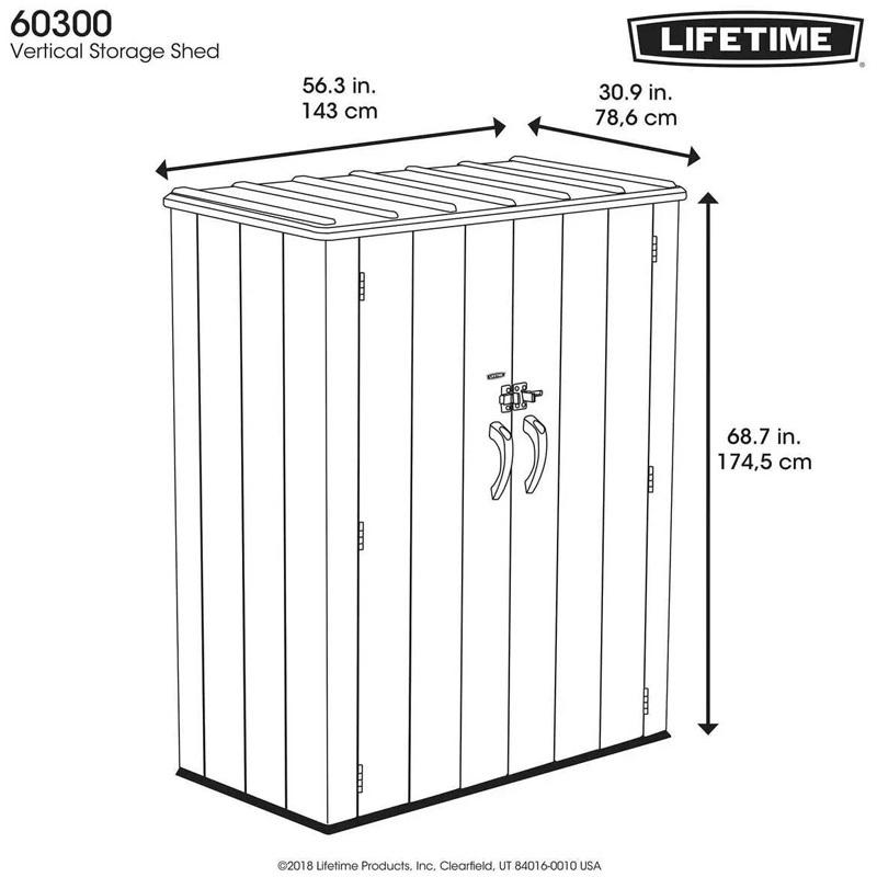 ライフタイム バーティカル屋外物置 組立式 大型 屋外 収納 収納