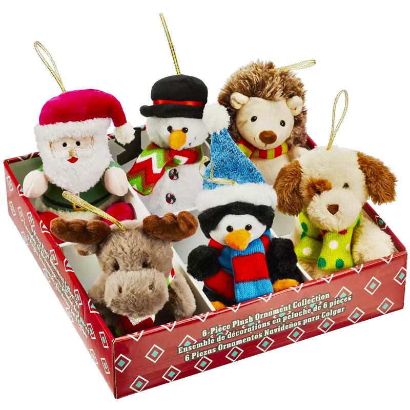 ぬいぐるみのオーナメント 6個セット クリスマス ツリー飾り