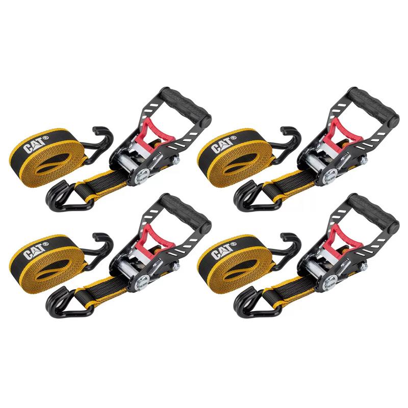強力固定ベルト、CAT ratchet set キャット ラチェット式タイダウン CAT】 キャタピラー ラチェット式 タイダウンベルト4本セット 長さ