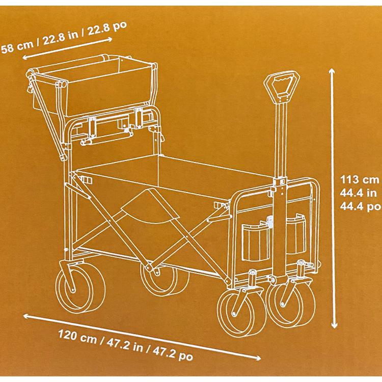 マックスポーツ 折り畳み ワゴンXL ブラック グレー 1844246 ブレーキ