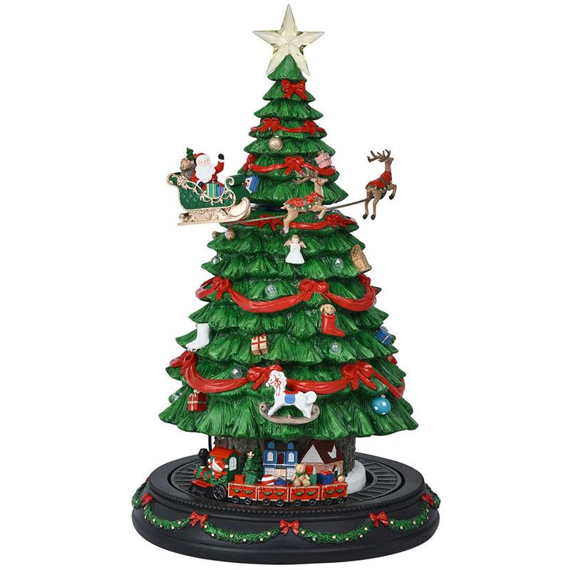 クリスマスツリー 回る レジン 1851526 音楽 LED 照明 クリスマス