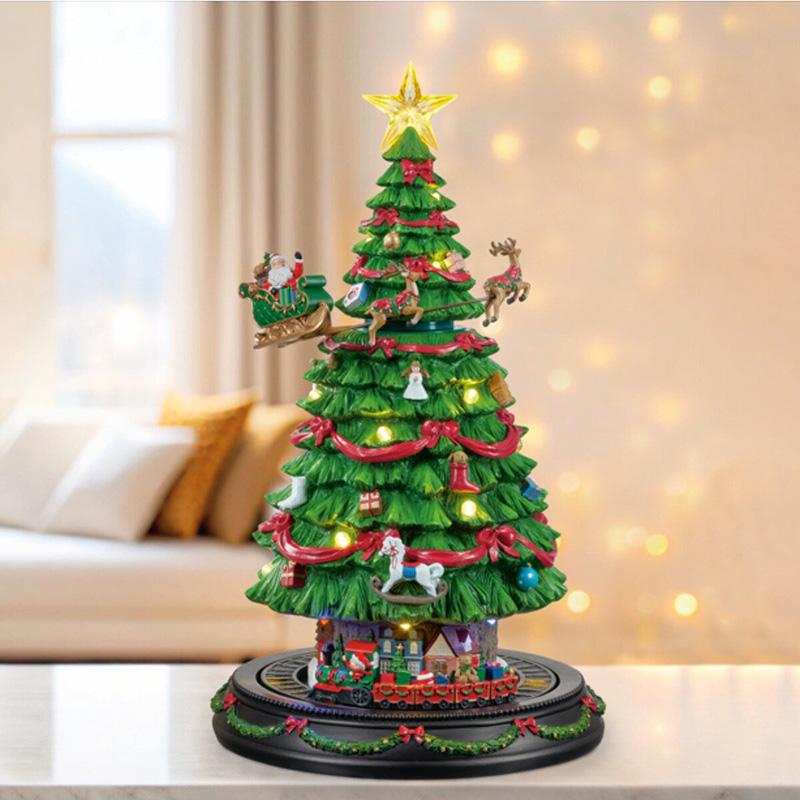 クリスマスツリー 回る レジン 1851526 音楽 LED 照明 クリスマス