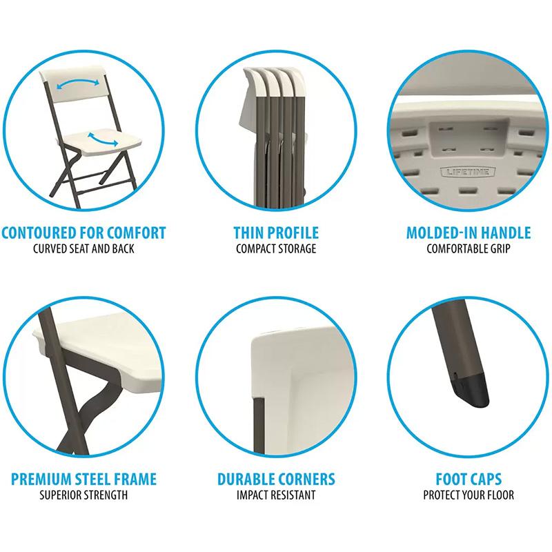ライフタイム LIFETIME 折り畳み椅子 4脚セット アーモンド 1896901