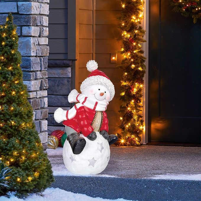 送料無料 Costco コストコ スノーマングリーター 約66cm Snowman