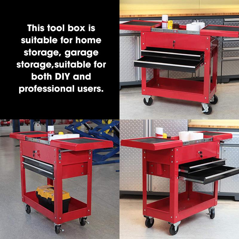 ツールカート 28インチ 作業台 引き出し 工具箱 チェスト ツールボックス 道具箱 レッド 赤 工具収納 鍵 ガレージ DIY キャビネット