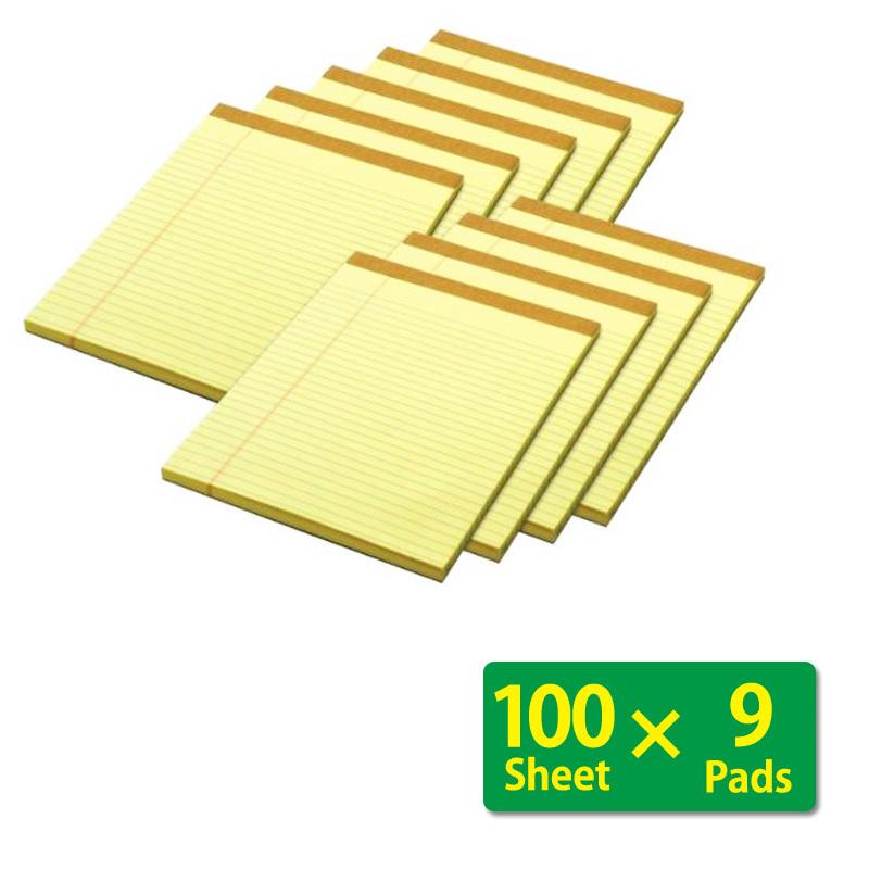 トプス レターサイズ イエローリーガルパッド 100枚 9冊入り メモ用紙 YELLOW LEGAL PAD 100page 9P コストコ