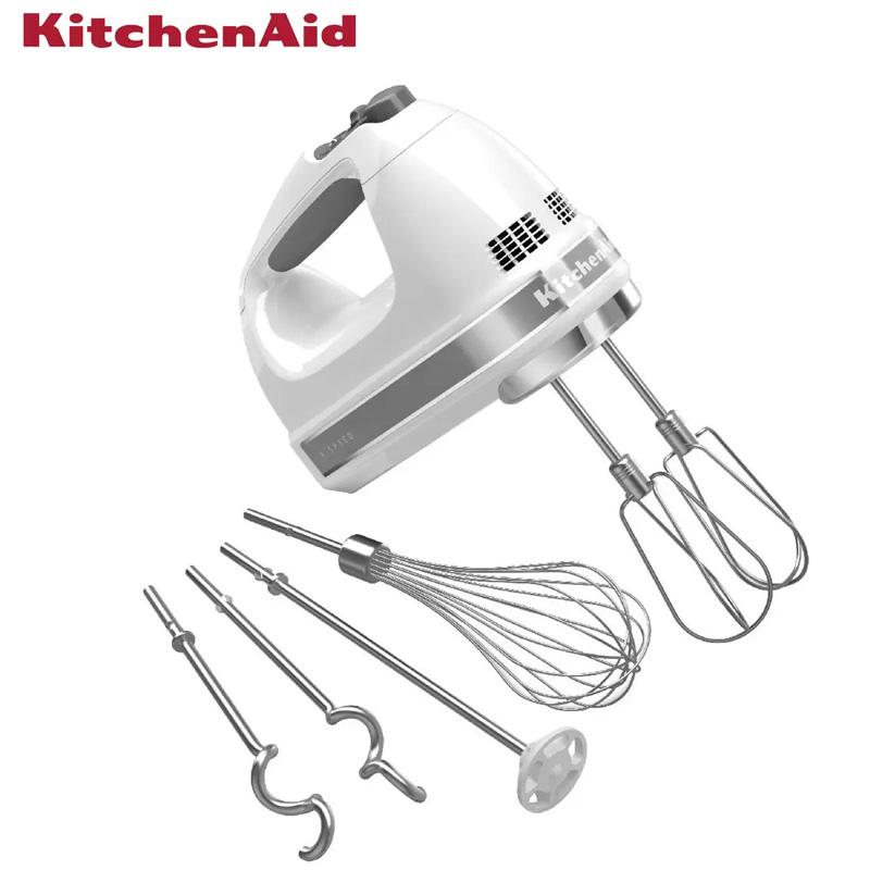 直送 KitchenAid キッチンエイド 9段階変速 ハンドミキサー ホワイト 9KHM928WH アタッチメント 左利き 泡だて器 おしゃれ 電動ミキサー 静音 収納 ケース付