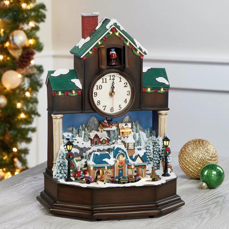 コストコ アニメイテッド クロック 置時計 北欧 クリスマスソング収録