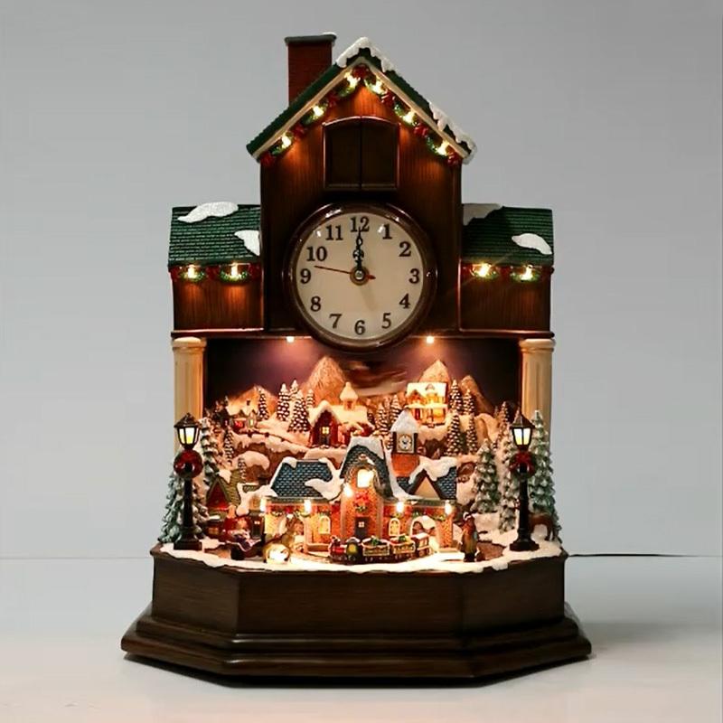 コストコ アニメイテッド クロック 置時計 北欧 クリスマスソング収録