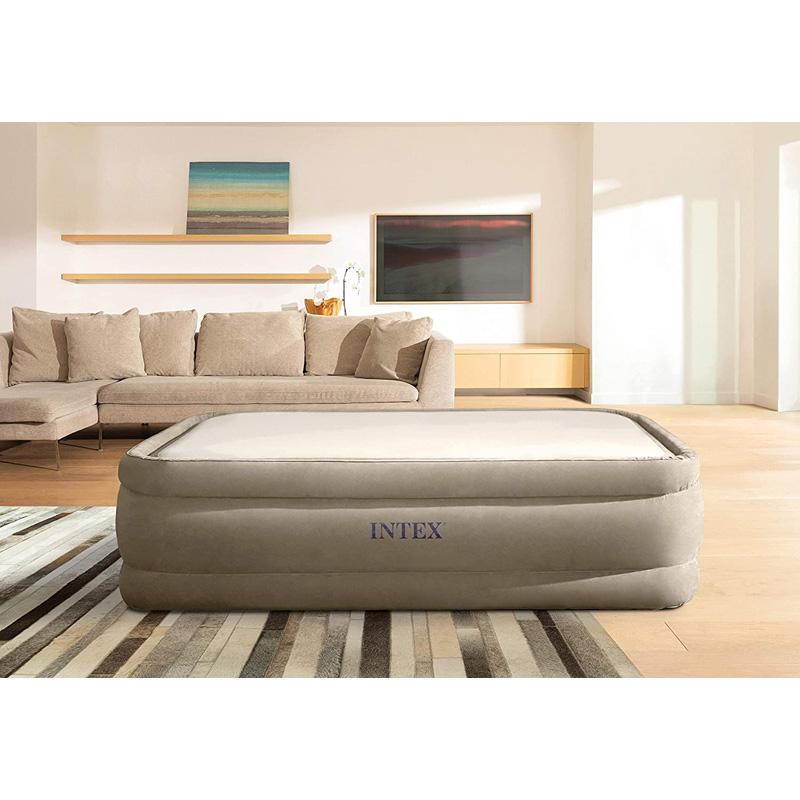 INTEX インテックス サーマラックスエアベッド クイーンサイズ 38620JB 152 x 203 cm 電動 小さく収納 コンパクト 持ち運び 来客用 エキストラベッド 直送の画像