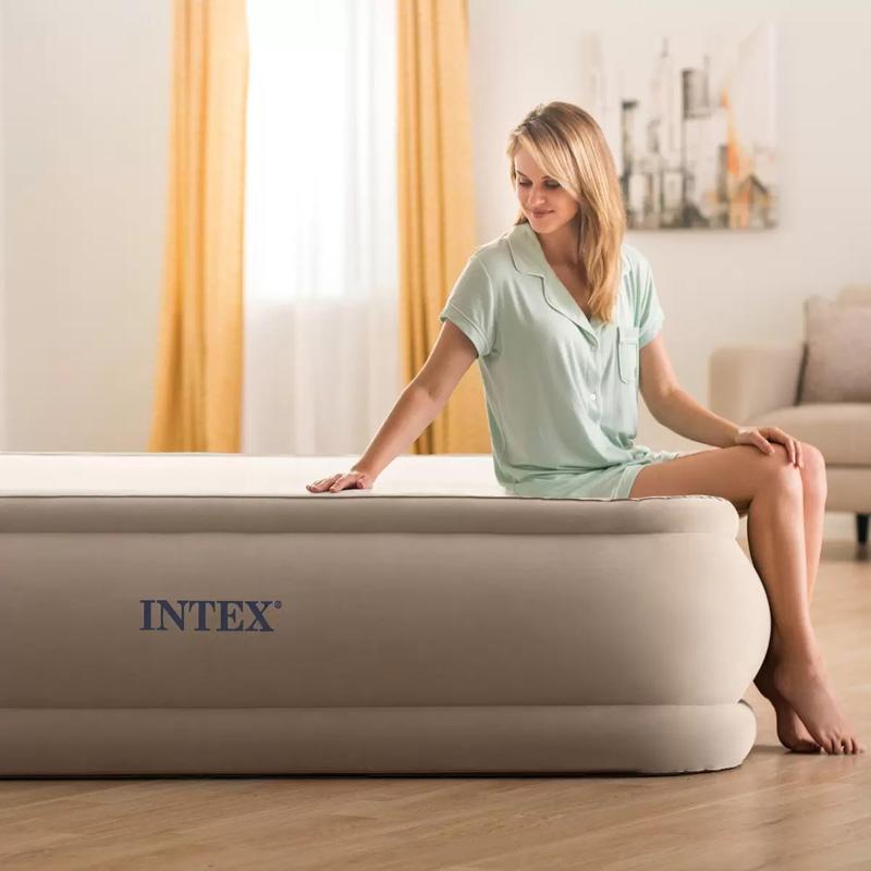 INTEX インテックス サーマラックスエアベッド クイーンサイズ 38620JB 152 x 203 cm 電動 小さく収納 コンパクト 持ち運び 来客用 エキストラベッド 直送の画像