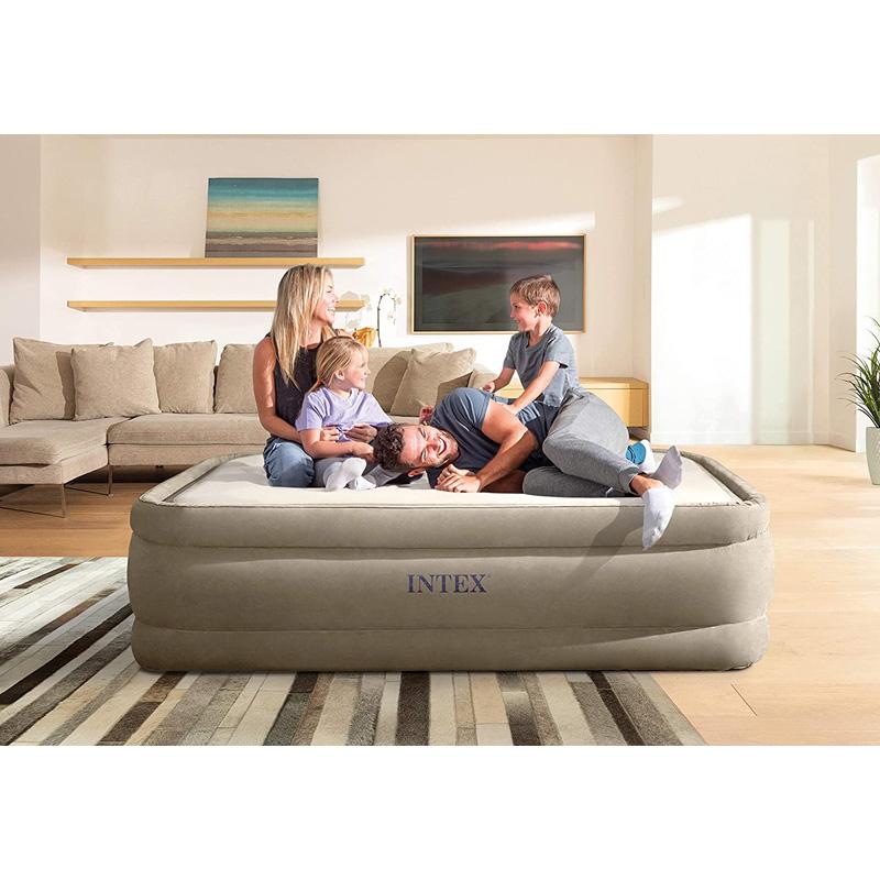 INTEX インテックス サーマラックスエアベッド クイーンサイズ 38620JB 152 x 203 cm 電動 小さく収納 コンパクト 持ち運び 来客用 エキストラベッド 直送の画像
