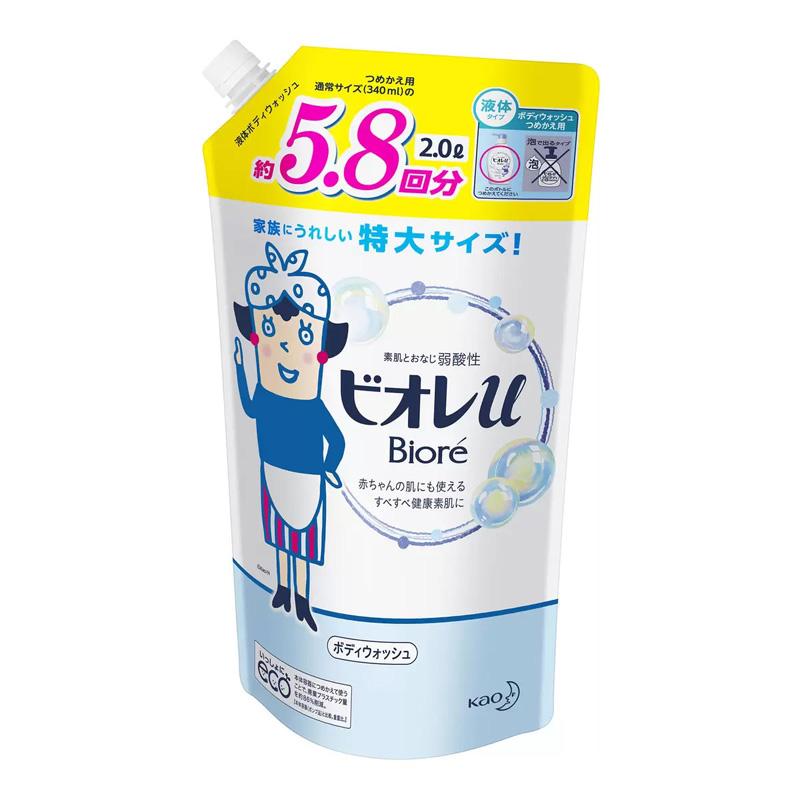 Kao（花王） ビオレu ボディウォッシュ 詰替え用 2L 液体タイプ 特大 大容量 2000ml 詰め替え ボディーソープ 弱酸性 赤ちゃん ...