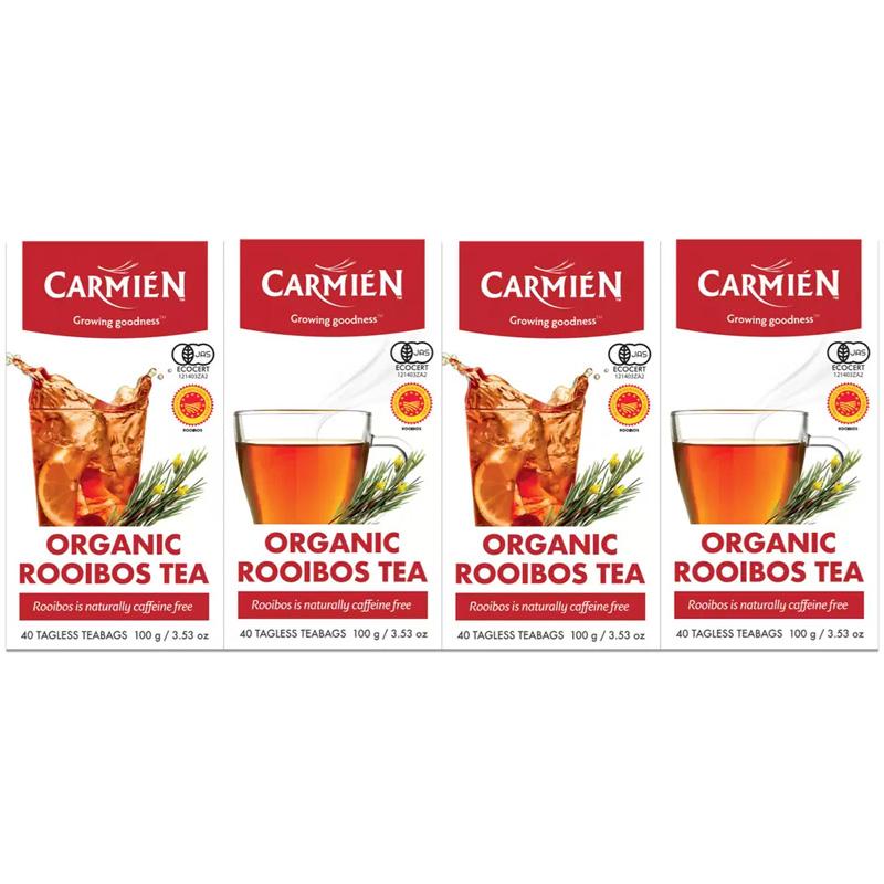 CARMIEN カルミエン オーガニック ルイボスティー 160袋 40個×4箱 ルイボス茶 カフェインフリー ノンカフェイン カフェインレス