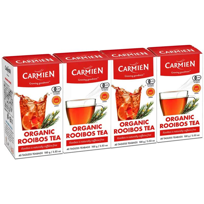 CARMIEN カルミエン オーガニック ルイボスティー 160袋 40個×4箱 ルイボス茶 カフェインフリー ノンカフェイン カフェインレス