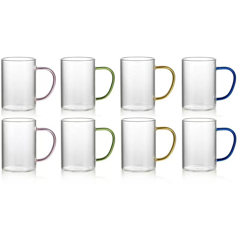 キングクリスタル カラーハンドル ガラス カップ 8個 セット 649066