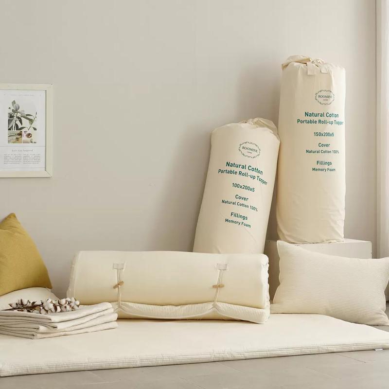 コットンメモリーフォームトッパー 66166 100x200x5cm 肌に優しい 吸湿