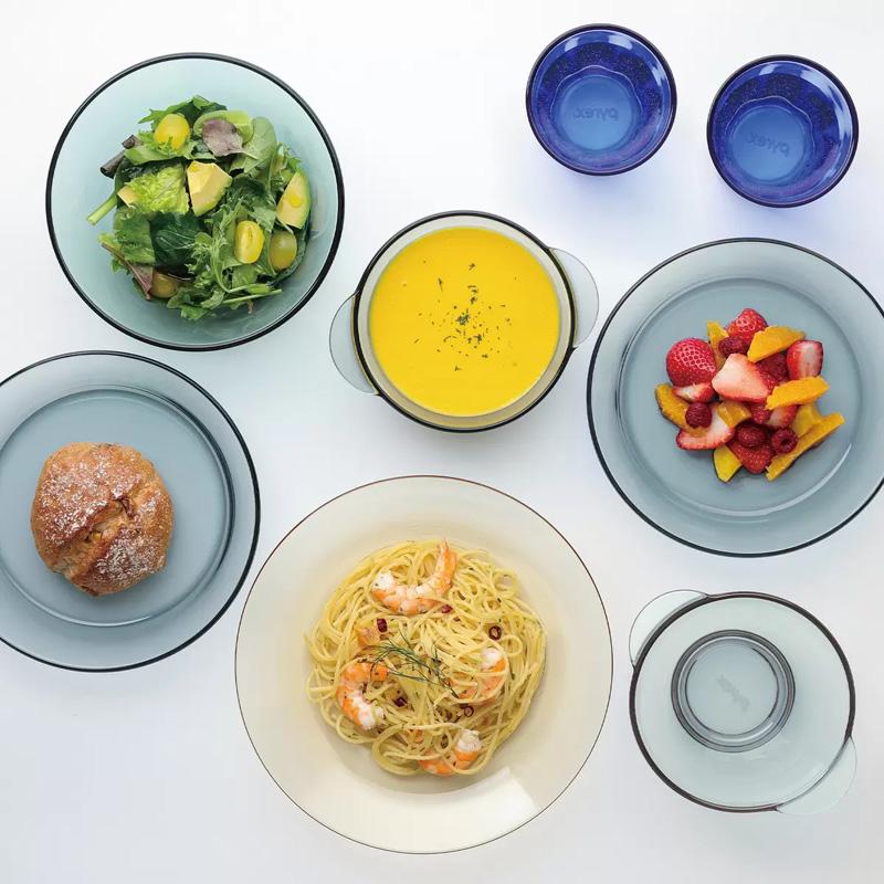 PYREX 耐熱ガラス　小皿　中皿　大皿　ボウル　パイ皿　食器　セット売り PYREX（パイレックス） カラー ガラス ディナーウェア 8点 セット