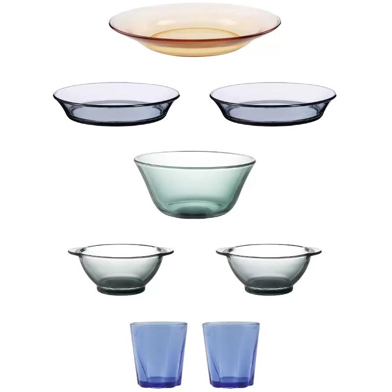 PYREX（パイレックス） カラー ガラス ディナーウェア 8点 セット