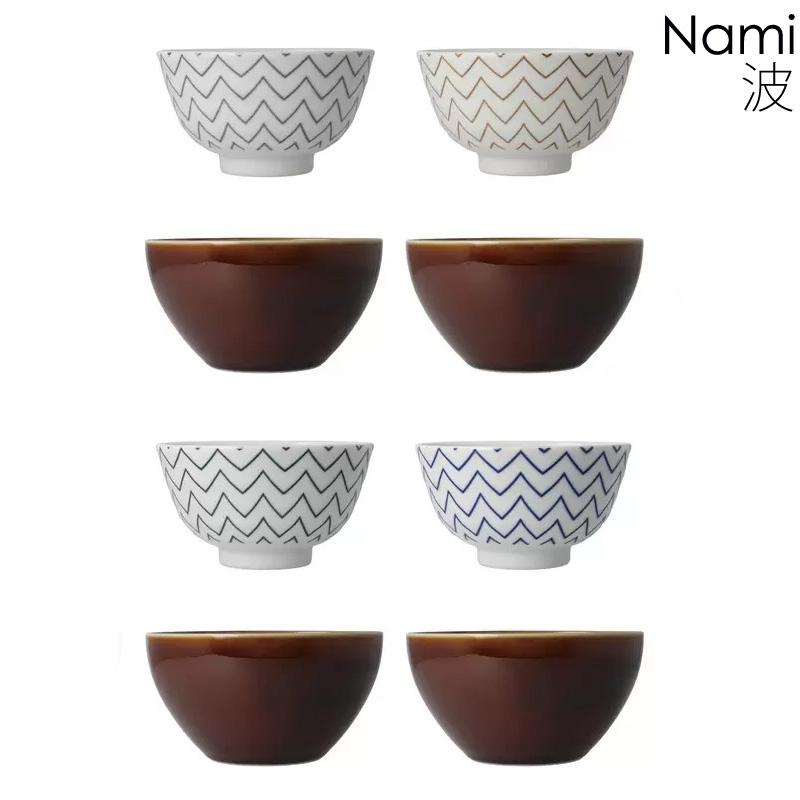 美濃焼 茶碗 汁碗 8個 セット 68288 レンジ スープ ボウル 柄 縞 波
