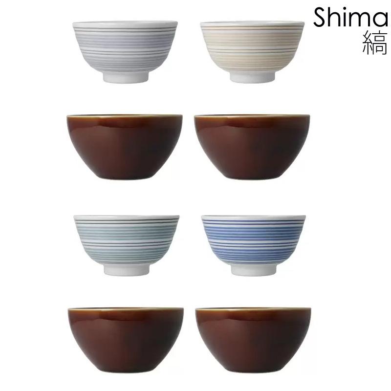 美濃焼 茶碗 汁碗 8個 セット 68288 レンジ スープ ボウル 柄 縞 波
