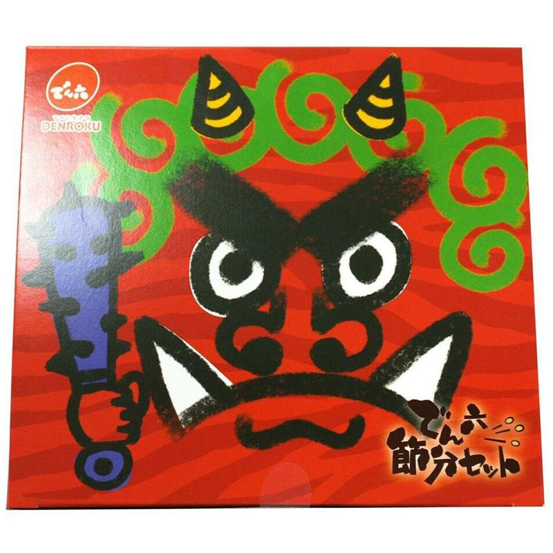 でん六 節分 セット 鬼面2枚 7種 78622 アソート お面 限定 福豆 煎り大豆 豆まき 伝統 土産 おやつ おつまみ 豆菓子 小分け 個包装 大容量 大量 お菓子 直送 | でん六 | 01