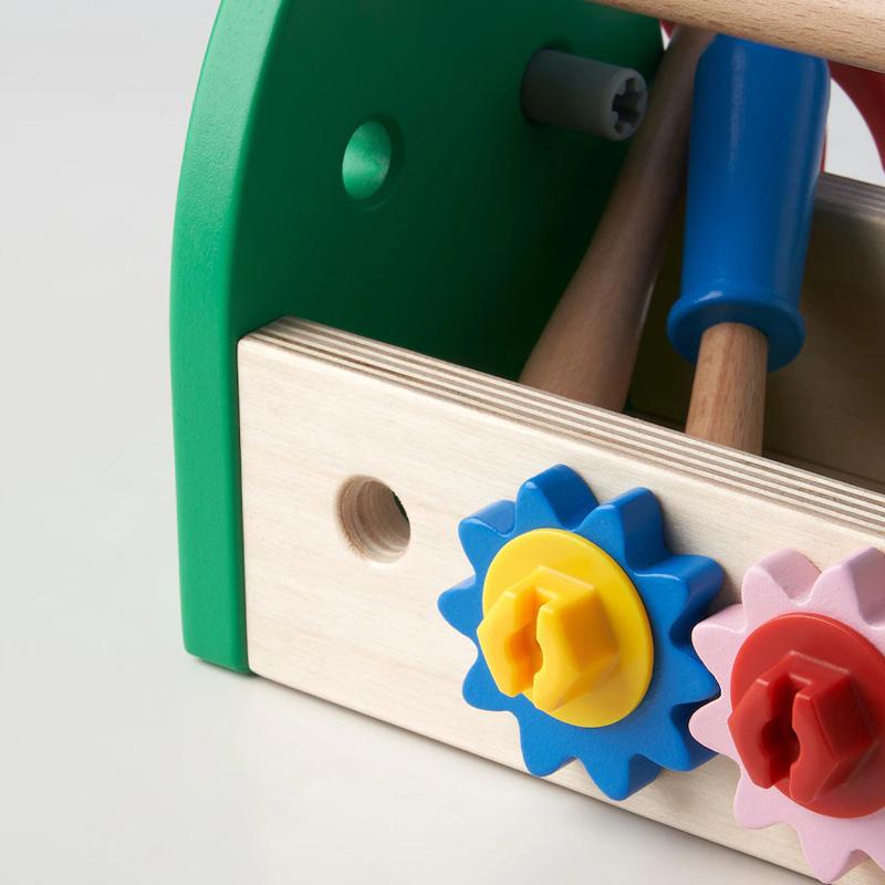 IKEA イケア BLOMFLUGA ブロムフルーガ おもちゃのツール13点セット 木製 木 ツールボックス 道具箱 大工さん 組み立て 分解 創造 建築 かわいい 北欧 知育玩具｜caramelcafe｜08