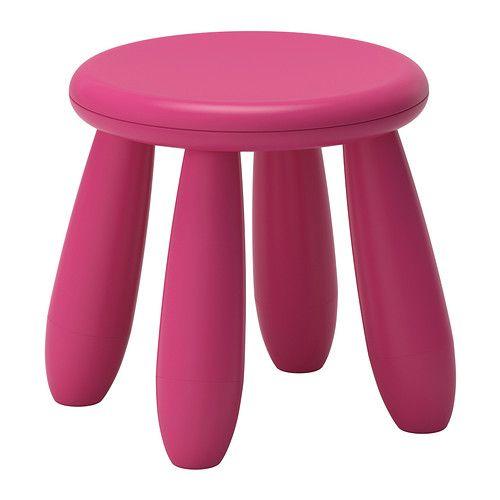 イケア IKEA MAMMUT マンムット 子供用スツール椅子 ダークピンク 送料