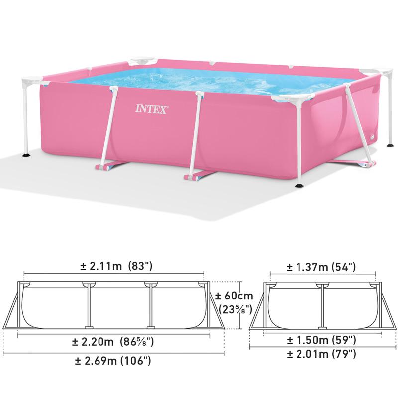INTEX インテックス ピンク レクタングラー フレームプール 長方形 カバー無し 28266 2.2m x 1.5m 60cm 日本正規品 ...