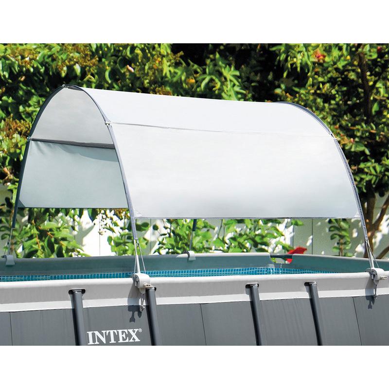 お値下げ INTEX インテックス 8点セット レクタングラー フレームプール 450 大型 屋根付き カバー付き クロス ポンプ カートリッジ はしご フットバス 家庭用 水遊び 【KU8683153644】(30420円)