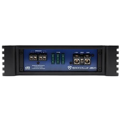 Rockville dB25 2800W/1400w RMS 2Ch アンプCar Stereoアンプ, Loud