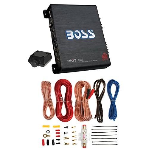 New BOSS ボス R3002 600W 2Ch Car アンプ+ 8 Gauge アンプInstall Kit