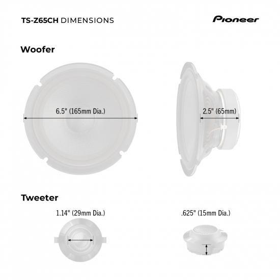 Pioneer パイオニア Zシリーズ TS-Z65CH 6.5インチ 2ウェイスピーカー