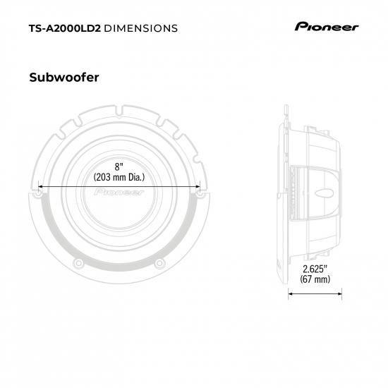 Pioneer パイオニア Aシリーズ TS-A2000LD2 8インチサブウーファー