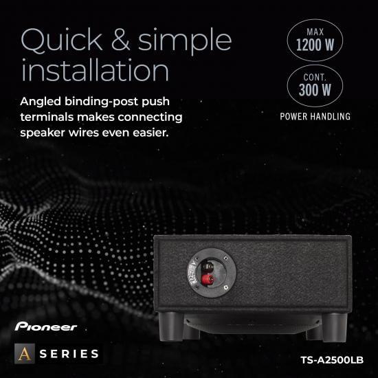 Pioneer パイオニア Aシリーズ TS-A2500LB 10インチサブウーファー ? 最大1200W、プリロードされた浅いマウント設計、狭いスペースでも深みのある低音、簡単の画像