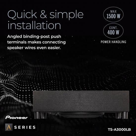 Pioneer パイオニア Aシリーズ TS-A3000LB 12インチサブウーファー ? 最大1500W、プリロードされた浅いマウント設計、狭いスペースでも深みのある低音、簡単の画像