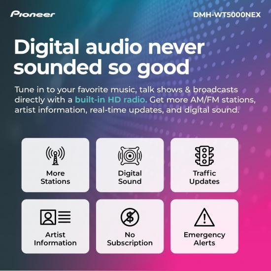 Pioneer パイオニア DMH-WT5000NEX 9インチ マルチメディア デジタルメディアレシーバー シングルDIN - Bluetooth内蔵、ワイヤレスApple CarPlay、Android Aの画像
