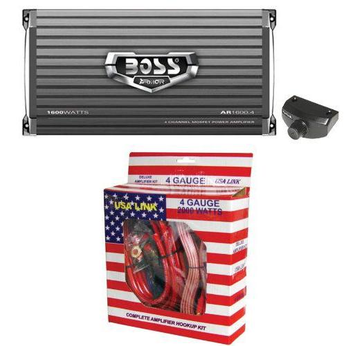 BOSS(ボス) AUDIO AR1600.4 1600W 4チャンネル(4ch) カーアンプ AR16004+Remote+4 Ga アンプ