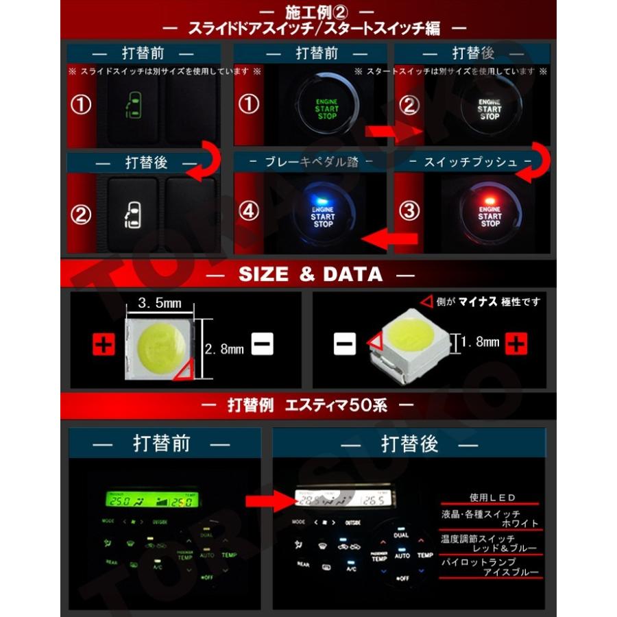 ＬＥＤチップ ３５２８ レッド 赤 １０個セット ＳＭＤ ＬＥＤ 打ち替え エアコンパネル メーターパネル 配送料無料｜carbest｜04