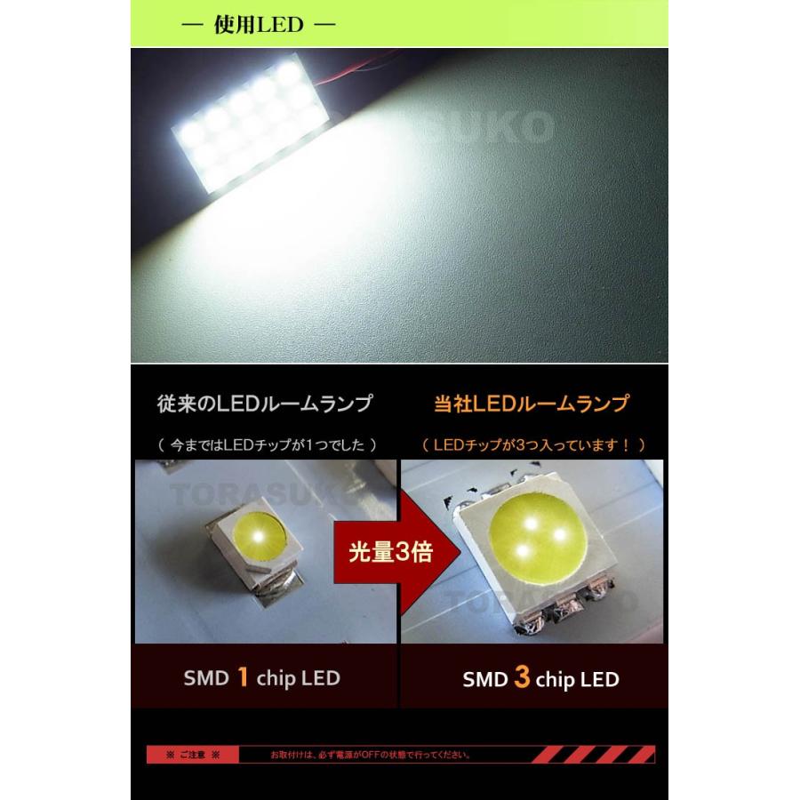 LED ルームランプ 汎用 3×5 15LED アンバー 取扱い7色