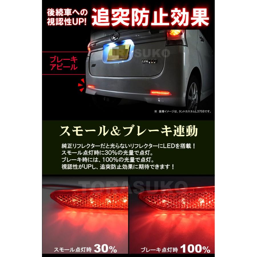 タント タントカスタム LED リフレクター リアバンパーリフレクター