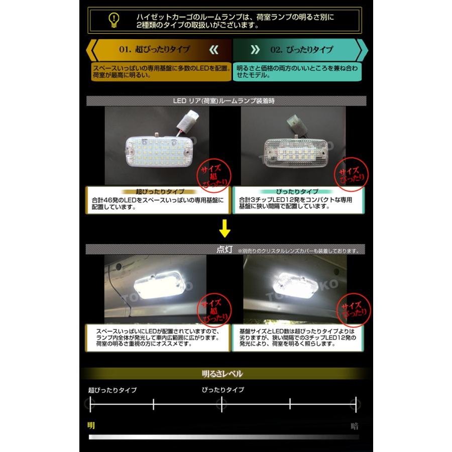 超ぴったり設計サイズ ＬＥＤ ルームランプ ラゲッジ用ランプ ハイゼット カーゴ ＨＩＪＥＴ Ｓ３２０Ｖ/Ｓ３３０Ｖ Ｓ３２１Ｖ/Ｓ３３１Ｖ 系 配送料無料｜carbest｜04