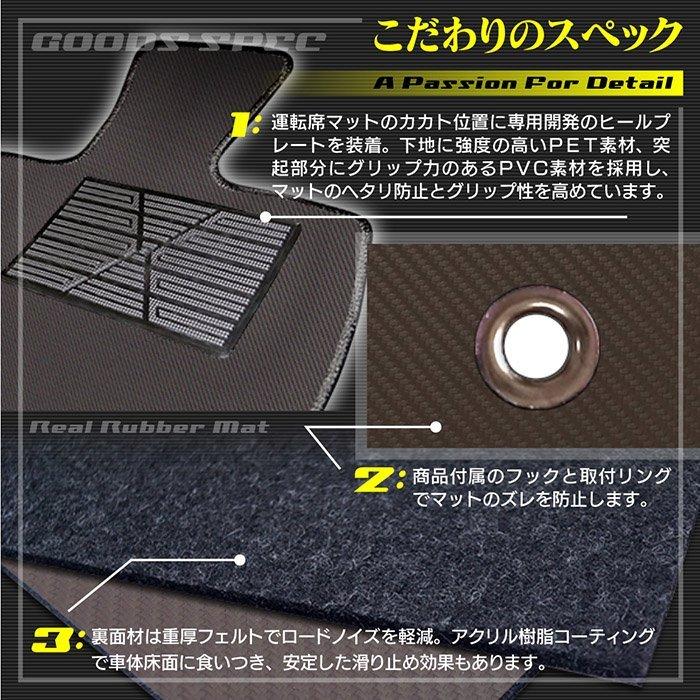 ダイハツ ムーヴ LA150S フロアマット＋トランクマット ラゲッジマット ◆ カーボンファイバー調 リアルラバー HOTFIELD 送料無料｜carboyjapan｜06