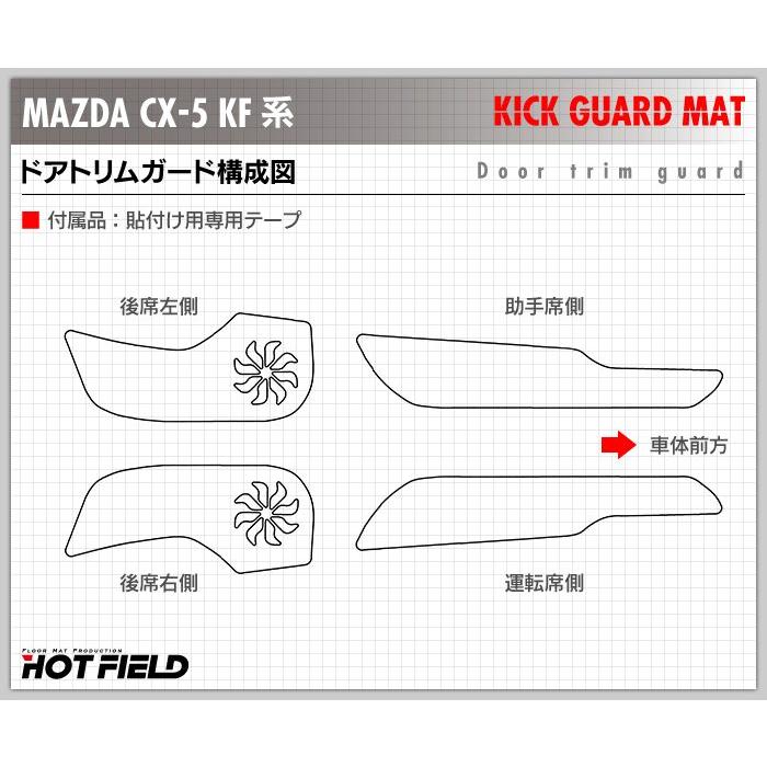 マツダ CX-5 cx5 KF系 新型対応 ドアトリムガード+グローブ
