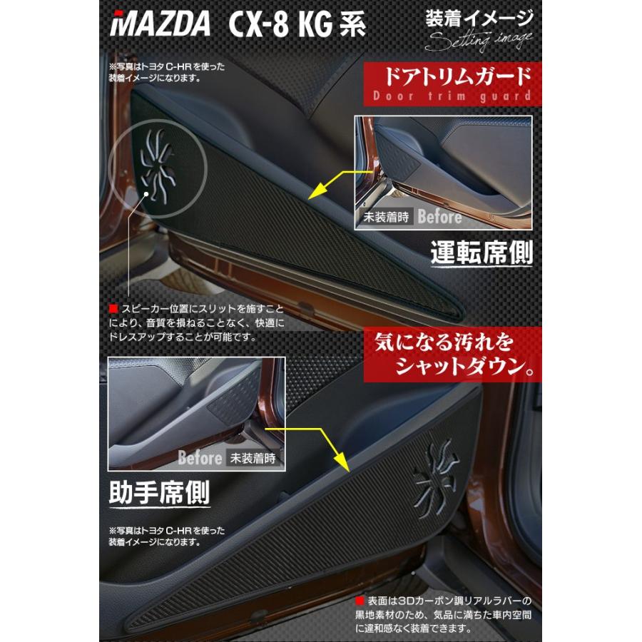 マツダ 新型 CX-8 KG系 2022年12月〜モデルにも対応 ドアトリムガード+グローブボックスガード キックガード マット フルセット 車 HOTFIELD 送料無料 【Y】｜carboyjapan｜06