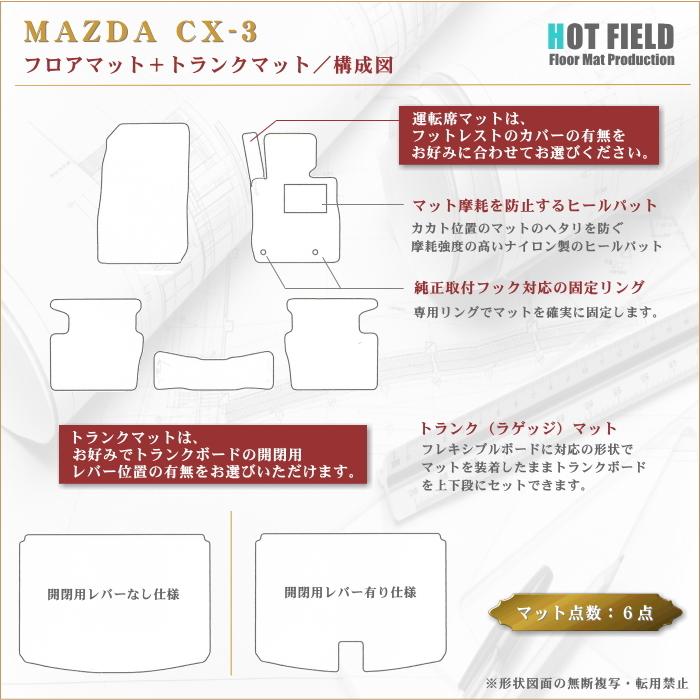 マツダ CX-3 cx3 フロアマット＋トランクマット ラゲッジマット DK系 車 カジュアルチェック HOTFIELD 光触媒抗菌加工 送料無料 - 13