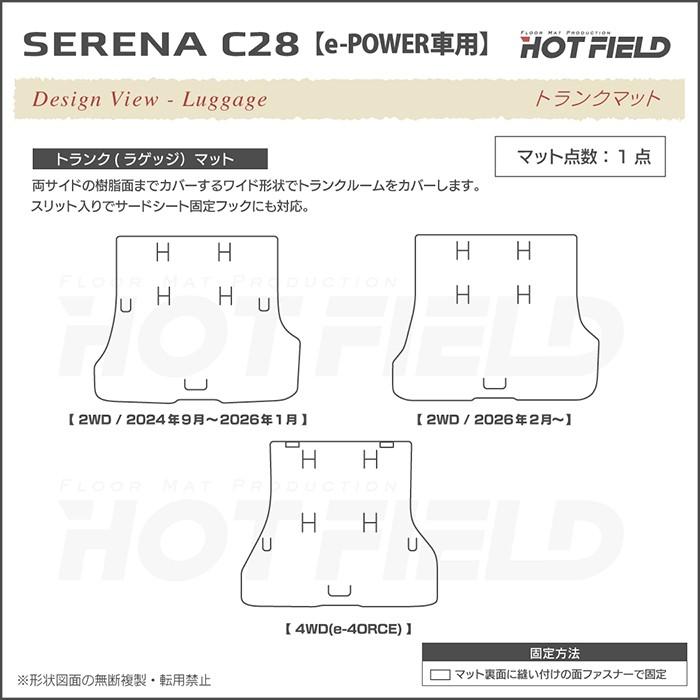 日産（NISSAN） 新型対応 セレナ C28系 e-POWER トランクマット 