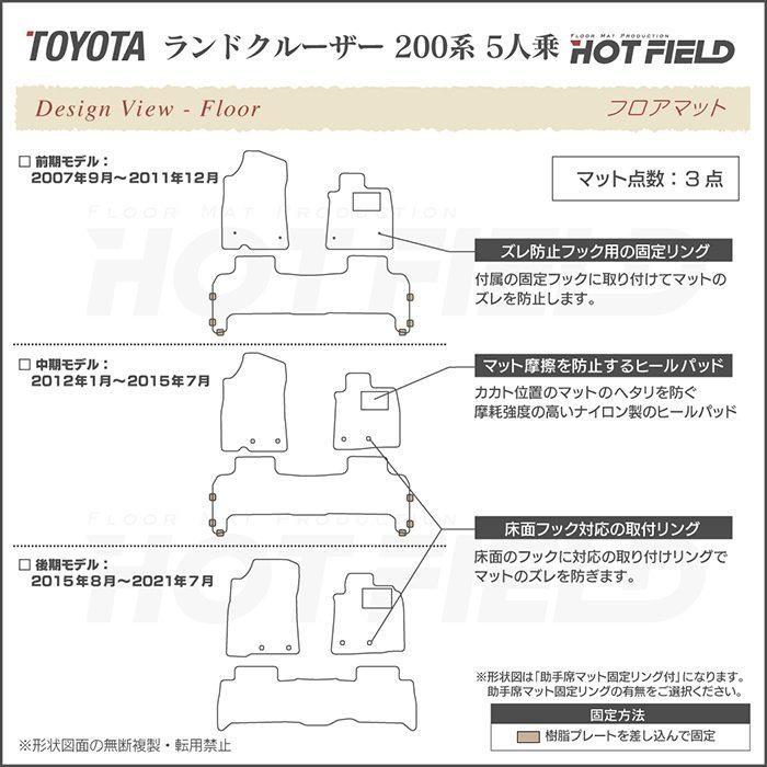 トヨタ ランドクルーザー 200系 フロアマット 5人乗 車 マット おしゃれ カーマット ウッド調カーペット 木目 HOTFIELD 光触媒抗菌加工 送料無料｜carboyjapan｜04